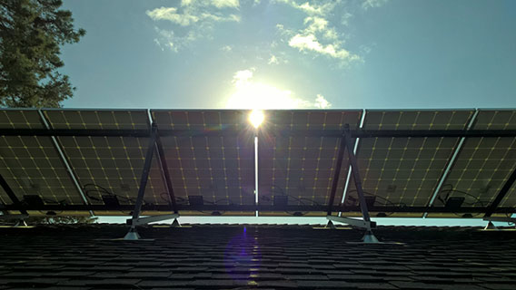 underside of solar array